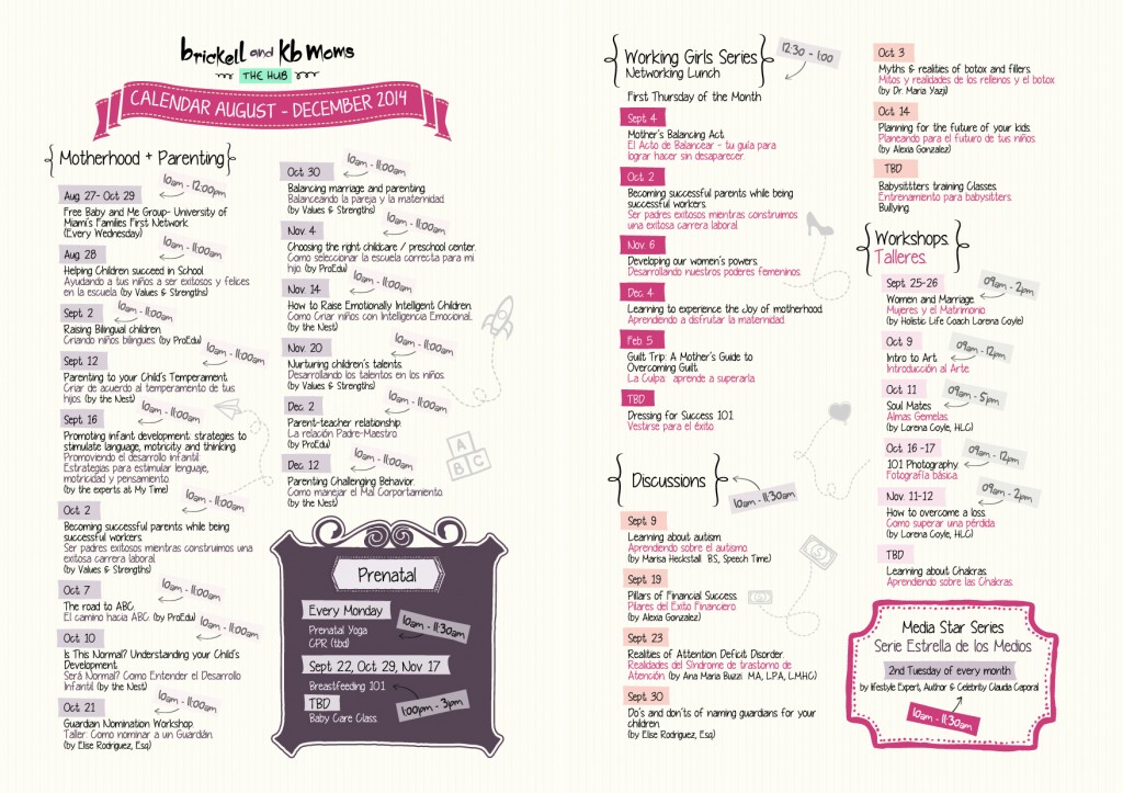 Calendario bkbmoms hub 2014